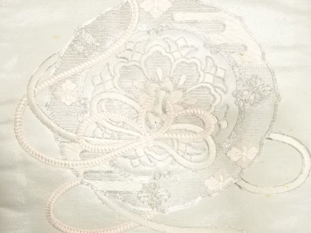 JAPANESE KIMONO / ANTIQUE NAGOYA OBI / EMBROIDERY / MIRROR PATTERN